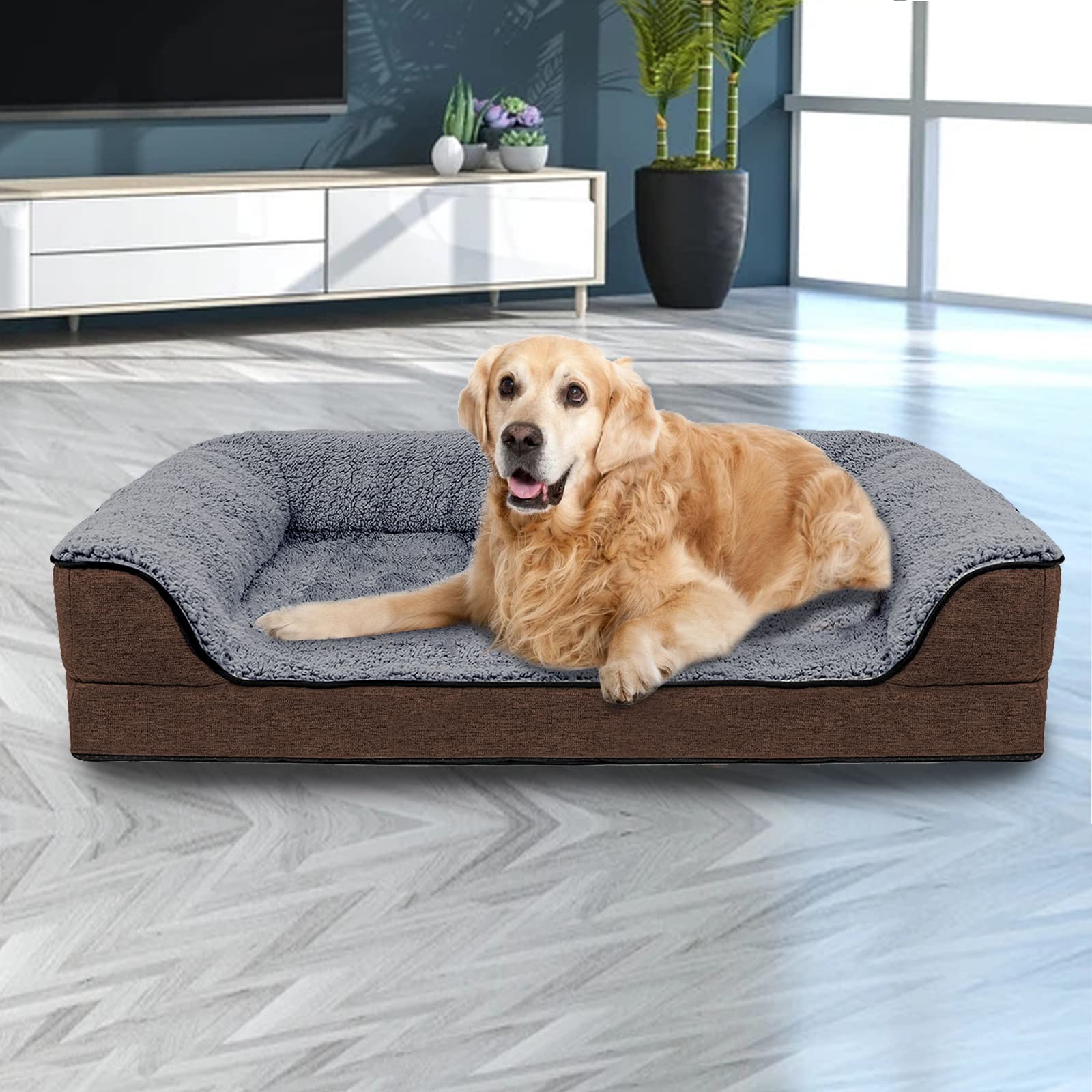 **ShellKingdom Orthopedic Dog Bed for Medium Dogs Under 30 lbs - Washable Removable Cover, Supportive Foam Pet Sofa Bed - Perfect for Indoor Use in Living Room, Bedroom & Crate**