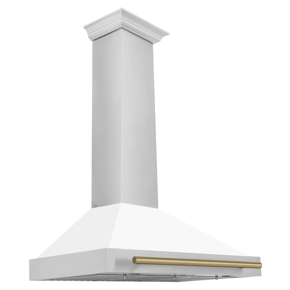 ZLINE KB4STZ WM36 36-inch Convertible Stainless Steel Range Hood with White Matte Shell - Professional Kitchen Ventilation for Gas Stoves & Cooking Areas - Perfect for Modern Home Kitchens & Restaurant Style Cooking