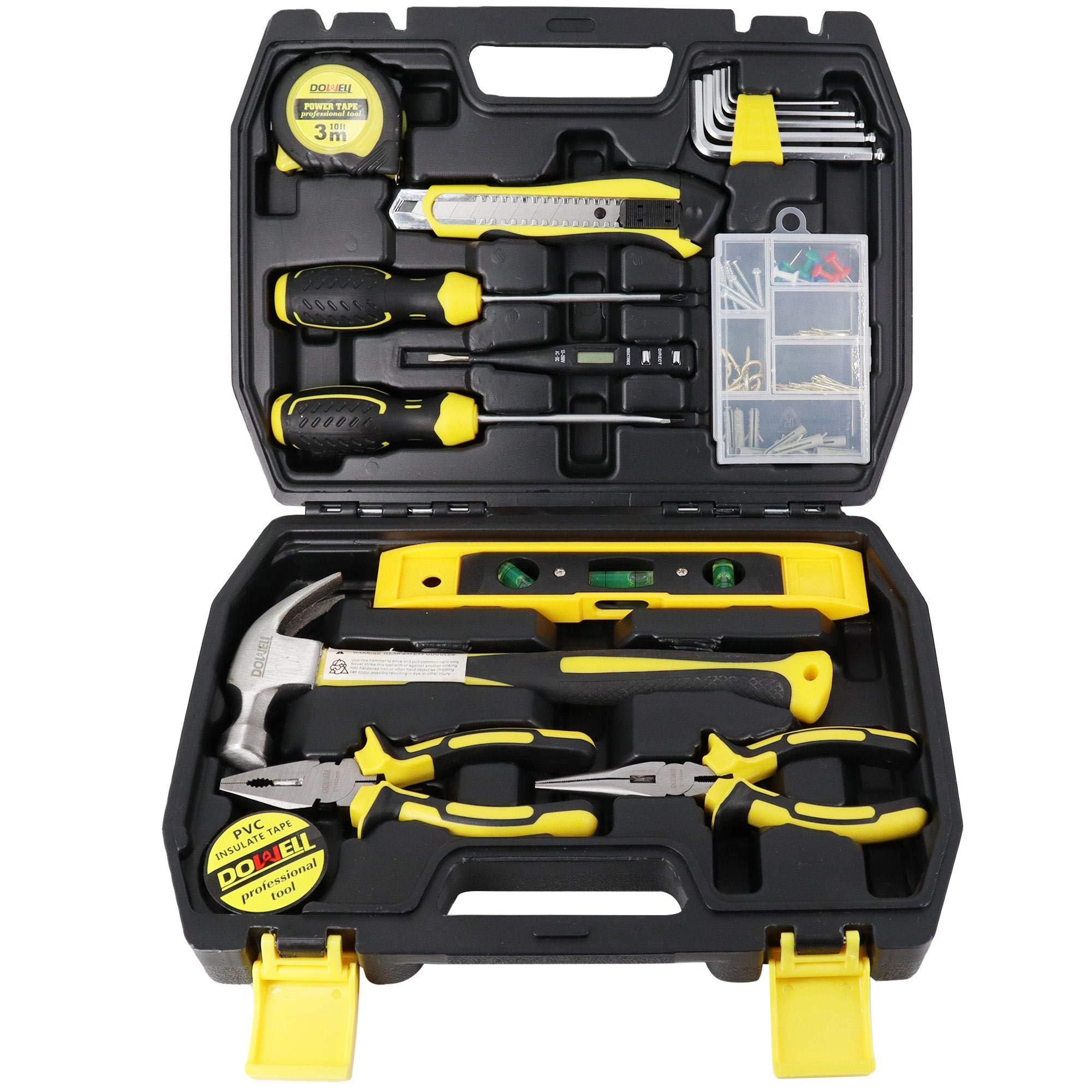 DOWELL 116-Piece Home Tool Kit with Toolbox - Complete Household Hand Tool Set for DIY Repairs, Maintenance & Projects | Perfect for Home Improvement, Furniture Assembly & Emergency Fixes