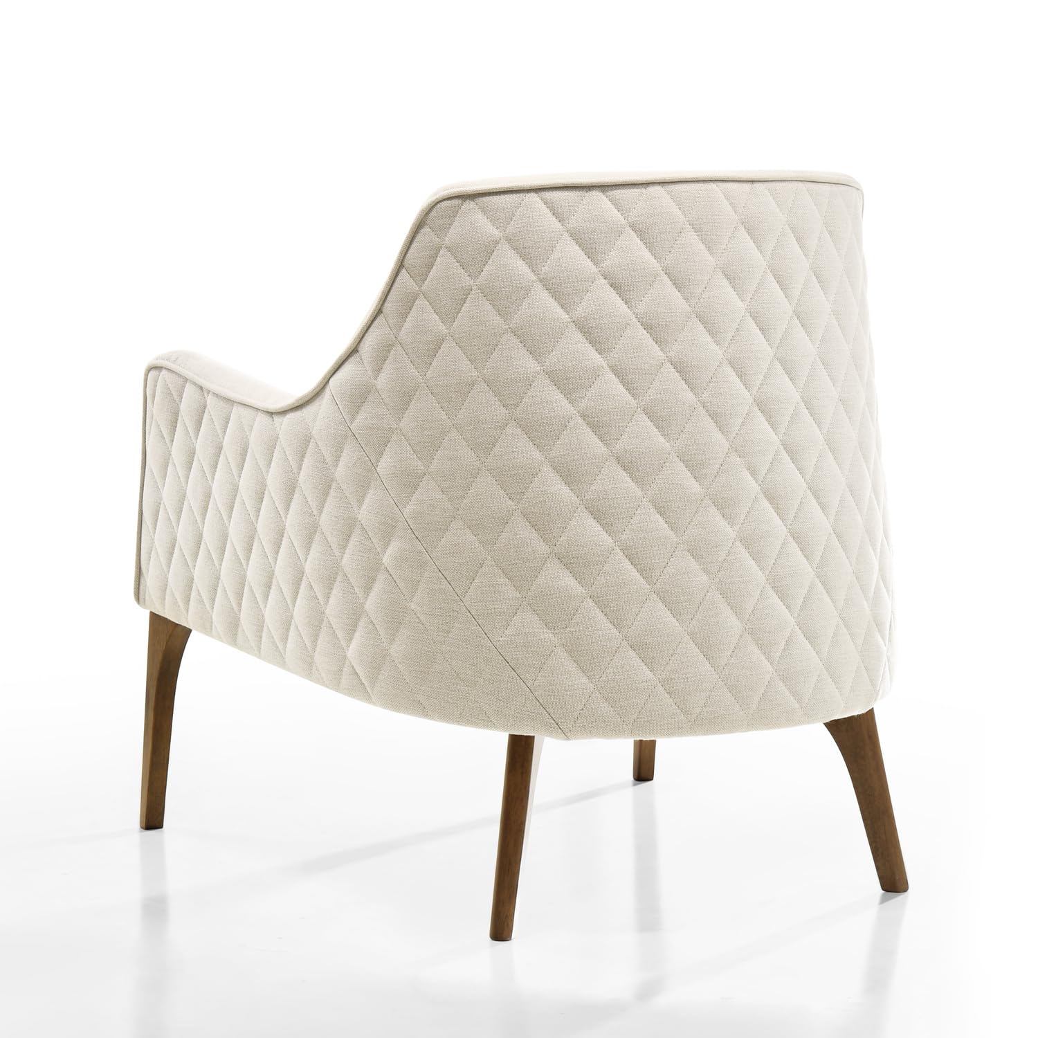 Jane Lounge Accent Chair - Modern Beige Upholstered Armchair for Living Room, Bedroom & Office - Comfortable Reading Chair with Sturdy Wooden Legs