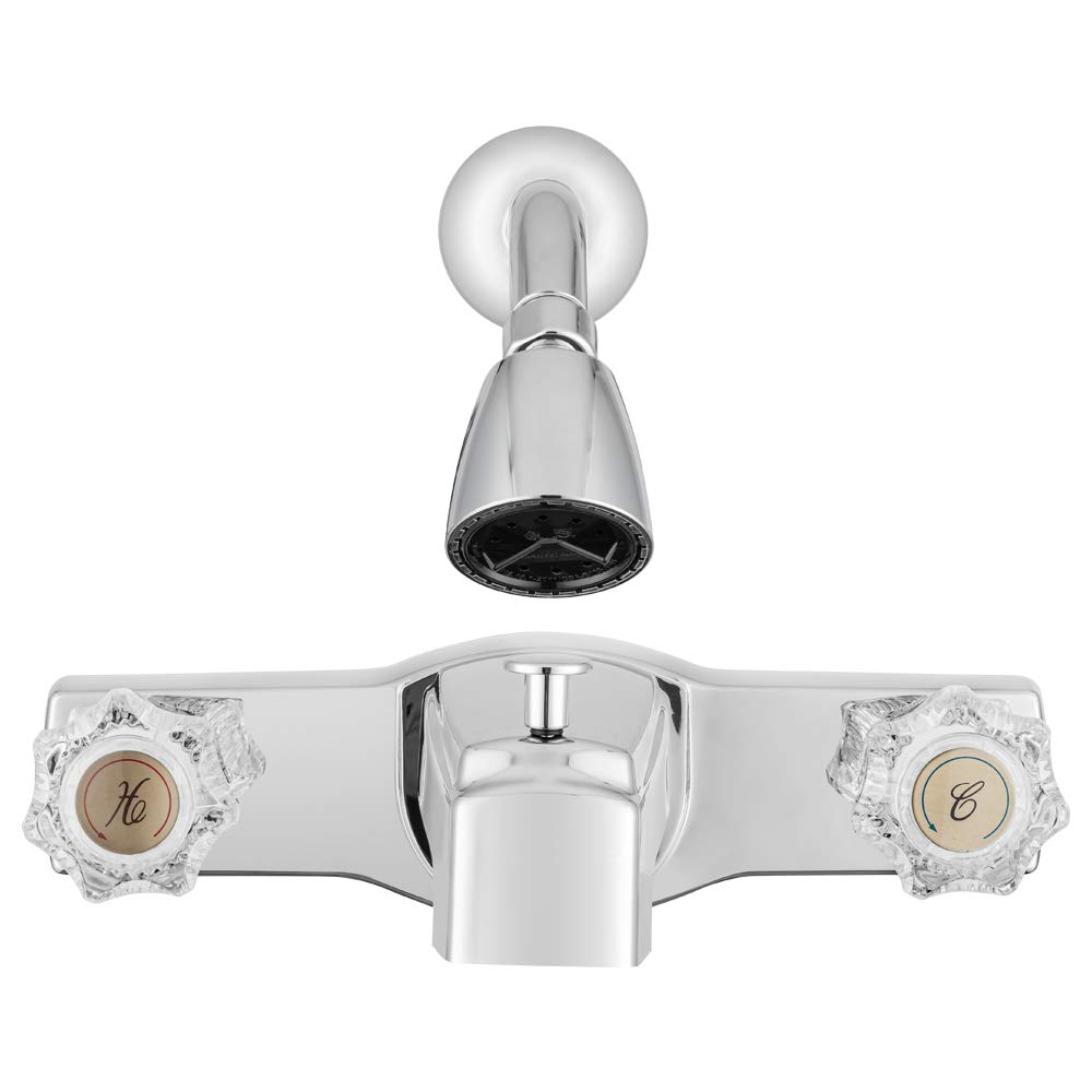 Durable Chrome Polished Tub & Shower Diverter with Shower Head - Water Saving Bathroom Faucet for Home & Hotel Use