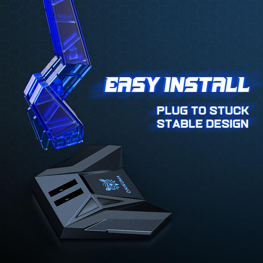 ONIKUMA ST 3 Acrylic Gaming Headset Stand with Hook - Perfect for Desk Organization & Headphone Storage for Gamers