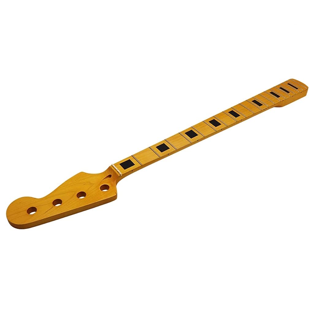 JJSPP 4-String Bass Guitar Neck - Maple Fretboard with 20 Frets, Matte Finish Replacement Neck for DIY Electric Bass Guitar Projects - Perfect for Musicians, Luthiers, and Guitar Upgrades (As Shown Color, One Size)