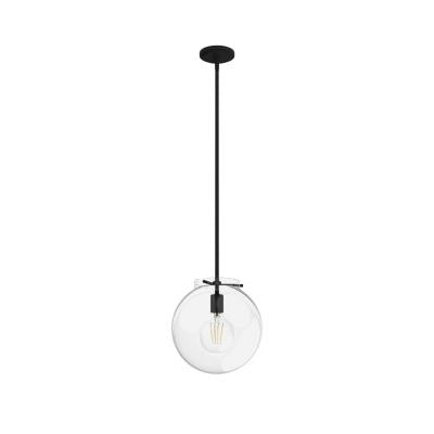 Emmerson 1 Light Globe Pendant - Modern Glass Hanging Light Fixture for Kitchen Island, Dining Room, or Bedroom Lighting - Dimmable Edison Bulb Included
