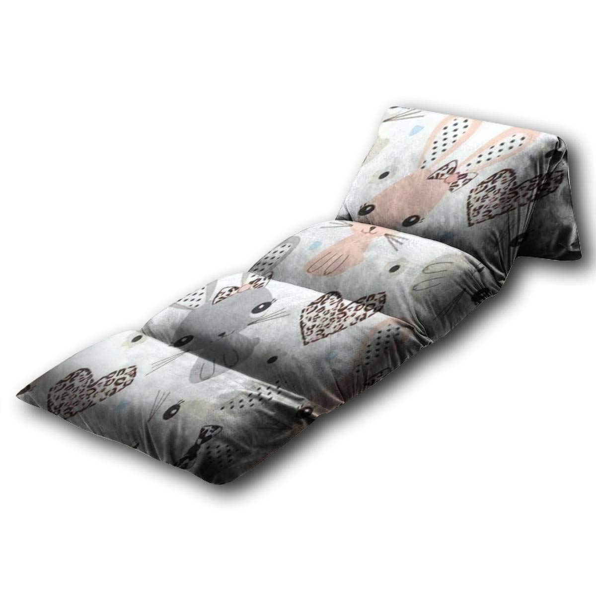 **Soft Kids Floor Pillow with Bunny Easter Pattern - Hand Drawn Design for Girls, Large King Size Floor Lounger for Reading, Playing Games & Slumber Parties - Cozy Pillow Bed for Children’s Room, Playroom or Nursery**