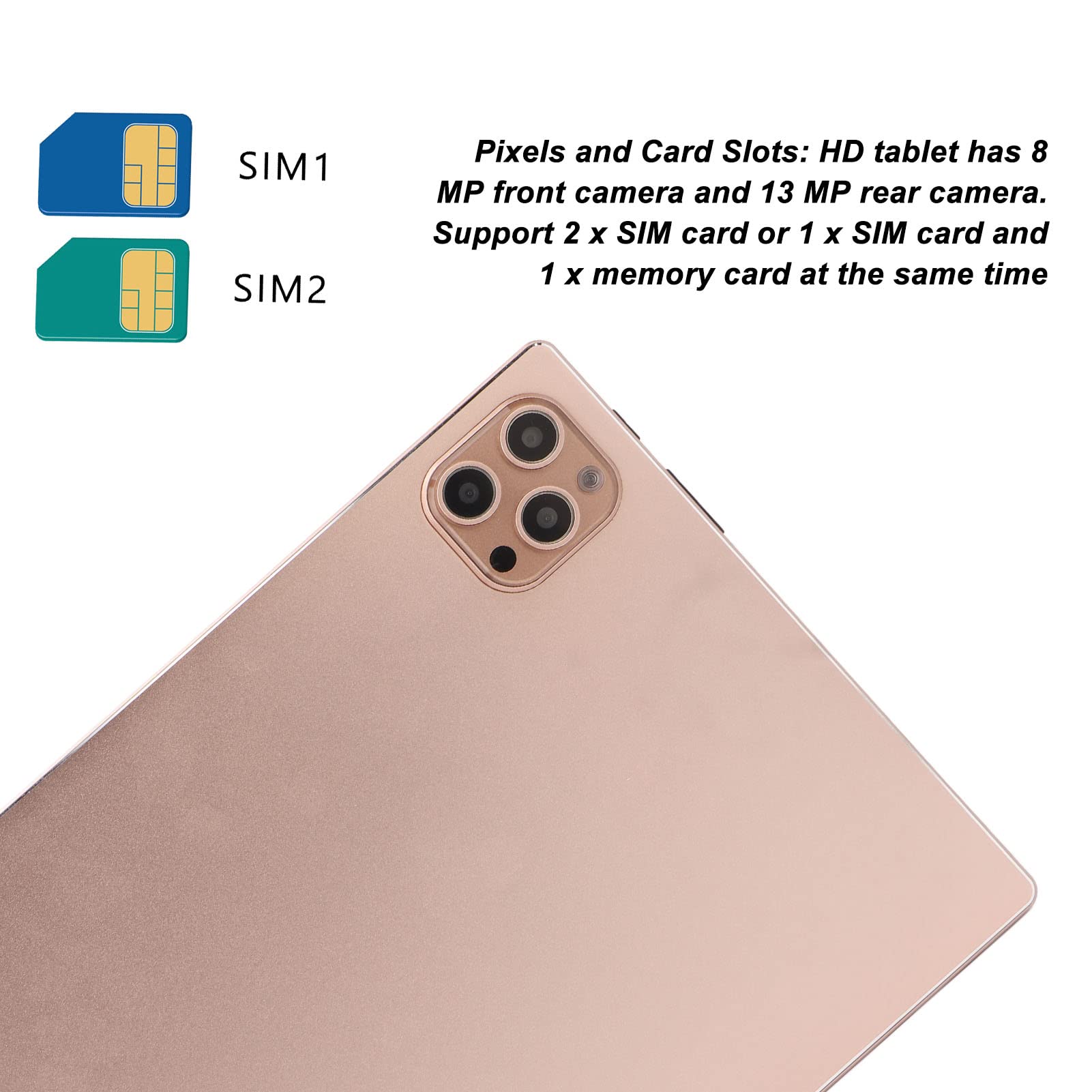 Huairdum 10.1 Inch Gaming Tablet - 256GB ROM, 8800mAh Battery, 128GB Expandable Memory (Gold) | High Performance Android Tablet for Gaming, Streaming & Work | Perfect for Travel, School & Home Entertainment
