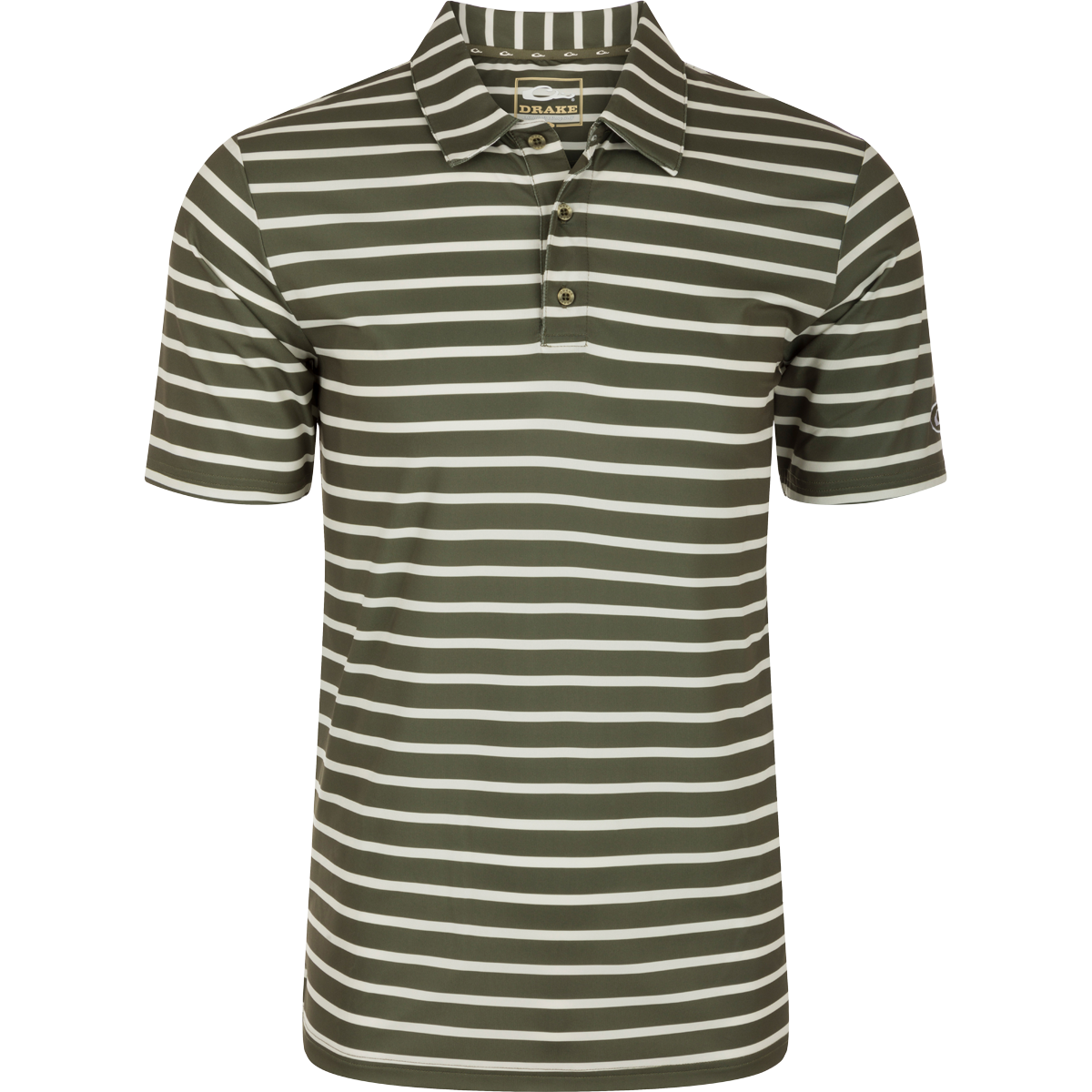 Performance Stretch Striped Short Sleeve Polo Shirt for Men - Breathable Moisture-Wicking Golf & Casual Wear