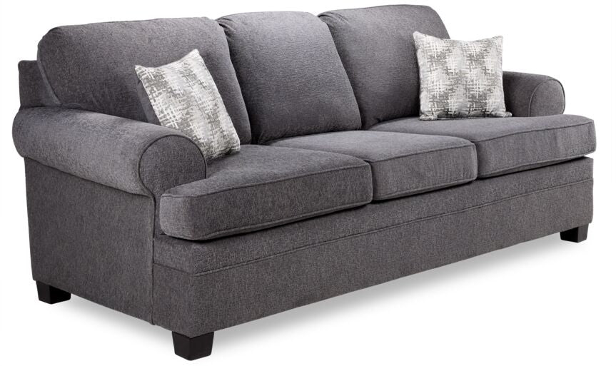 Calliope Sofa - Modern Smoke Gray Fabric Sectional Couch for Living Room, Lounge & Family Room - Comfortable & Stylish Home Furniture