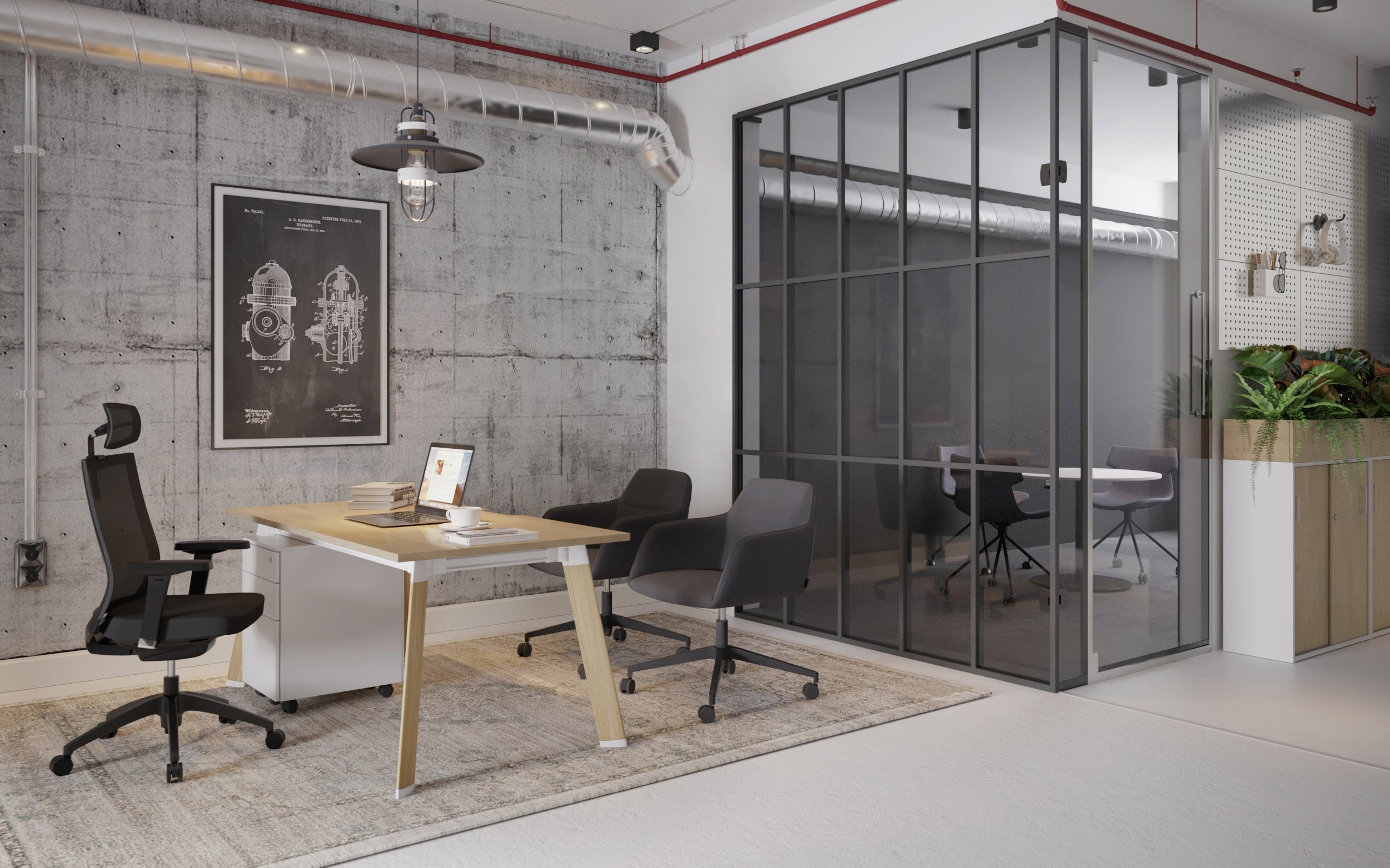 Switch Executive Desk 1800L x 800W with Cable Management - Modern Office Desk for Home & Business Workspaces