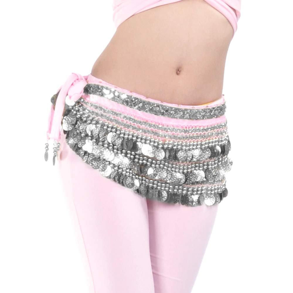 Belly Dance Hip Scarf with Multi-Row Silver Coins, Elegant Dance Skirt for Performances, Perfect Gift for Dancers and Fitness Enthusiasts, Ideal for Belly Dance Classes, Performances, and Cultural Events