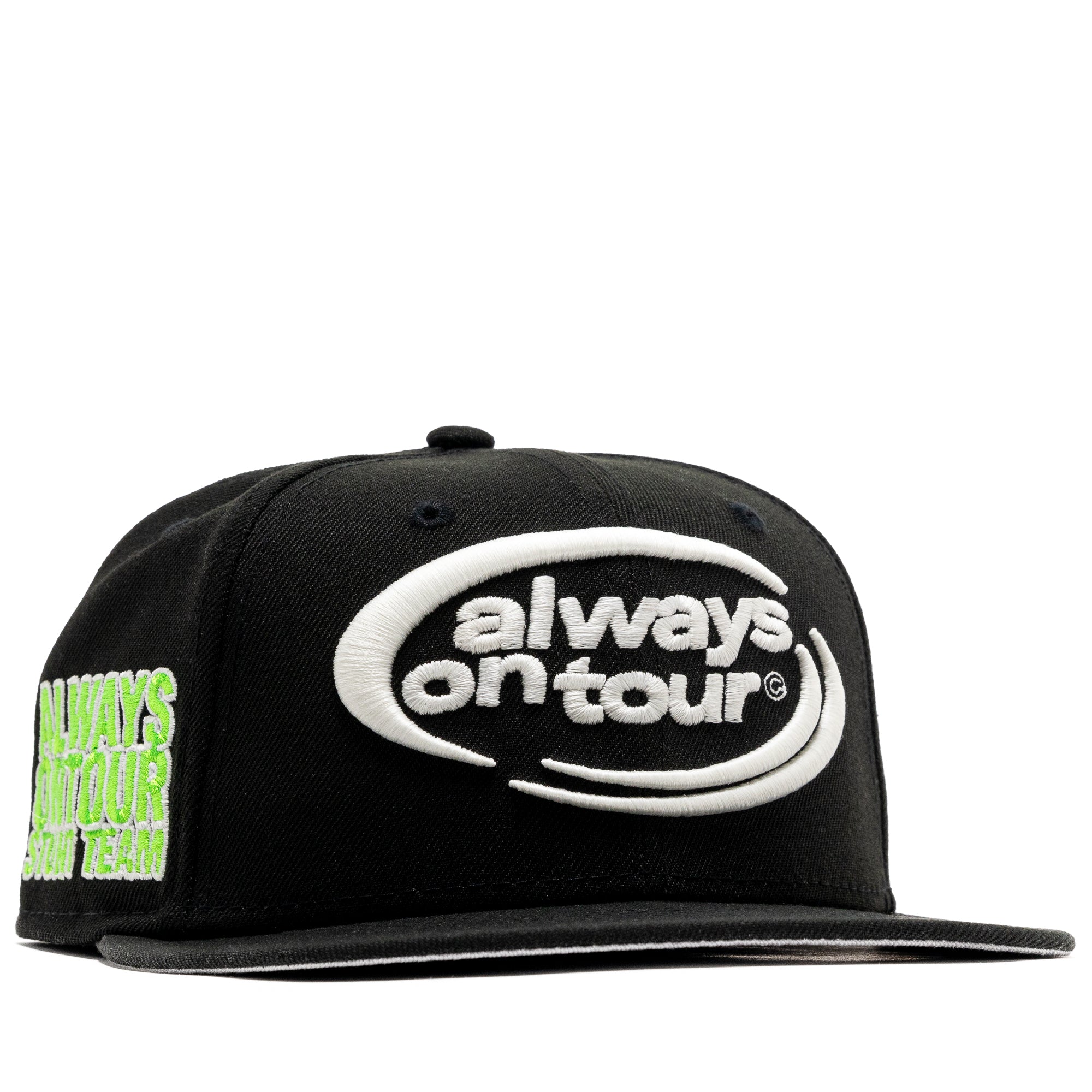 Always On Tour x New Era 59FIFTY Fitted Baseball Cap - Black/Glow - Adjustable Snapback Hat for Men & Women - Perfect for Sports, Streetwear & Casual Outfits