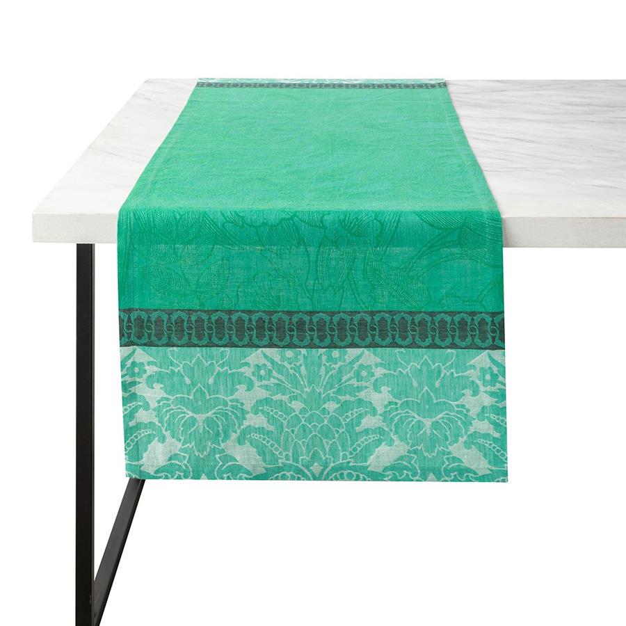 Escapade Tropicale Green Table Runner - Elegant Dining Decor for Parties, Weddings & Home Decor | Waterproof & Washable