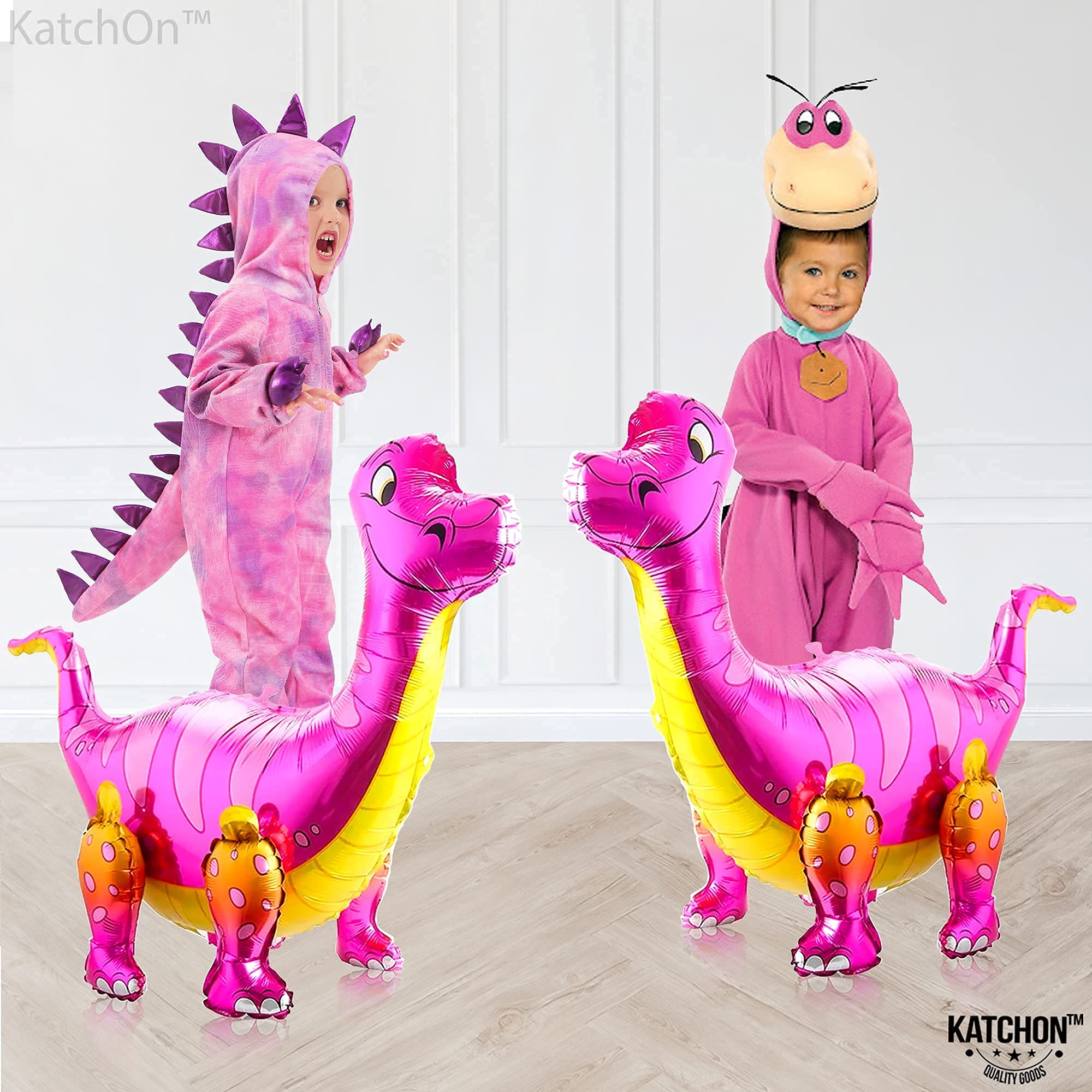 28 Inch Pink 3D Girl Dinosaur Balloons - Self Standing Dinosaur Party Decorations for Birthday, Baby Shower | Perfect for Dinosaur Themed Parties, Gender Reveals & Kids Room Decor