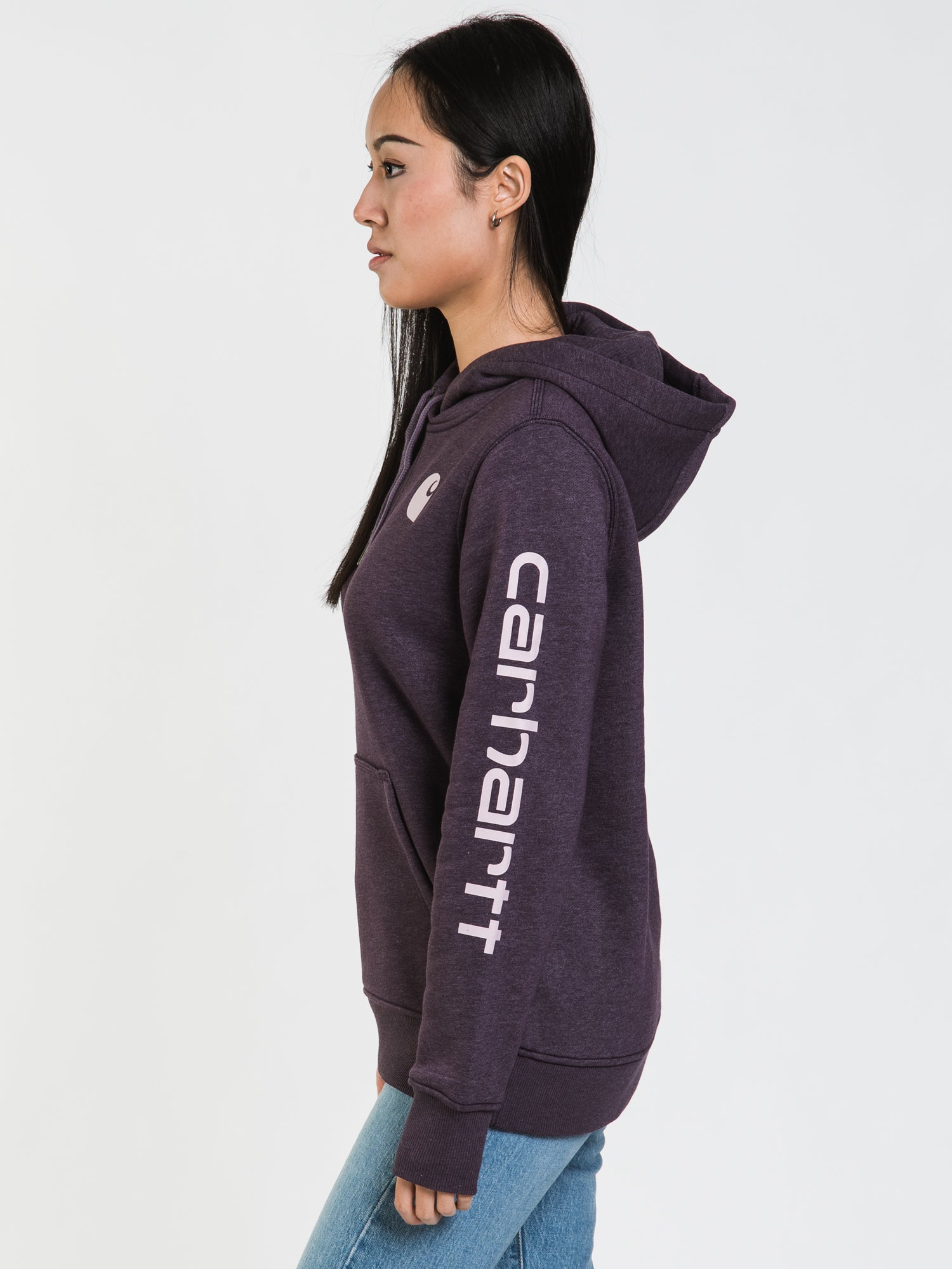 Carhartt Logo Sleeve Pullover Hoodie - Men's & Women's Heavyweight Sweatshirt for Work & Outdoor Activities | Clearance Sale