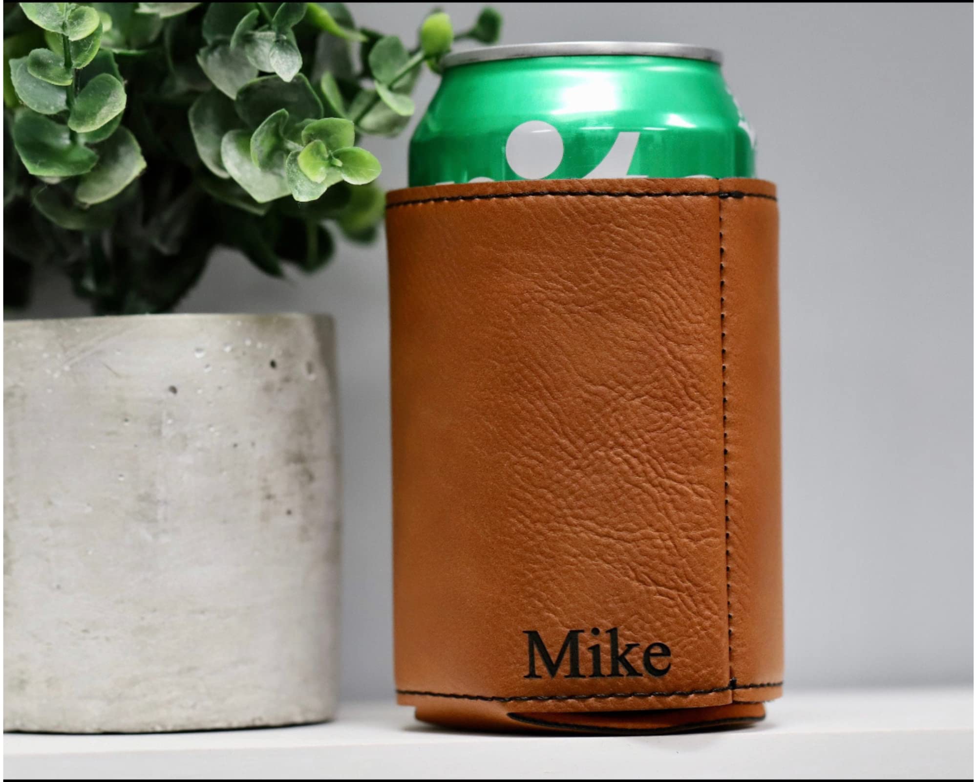 Personalized Engraved Groomsmen Can Cooler Holder - Custom Beer Can Insulator for Groomsmen Gifts, Bachelor Party, Wedding Proposal & Man Cave Accessories (Raw Hide) - Perfect for Outdoor BBQs, Tailgating & Camping
