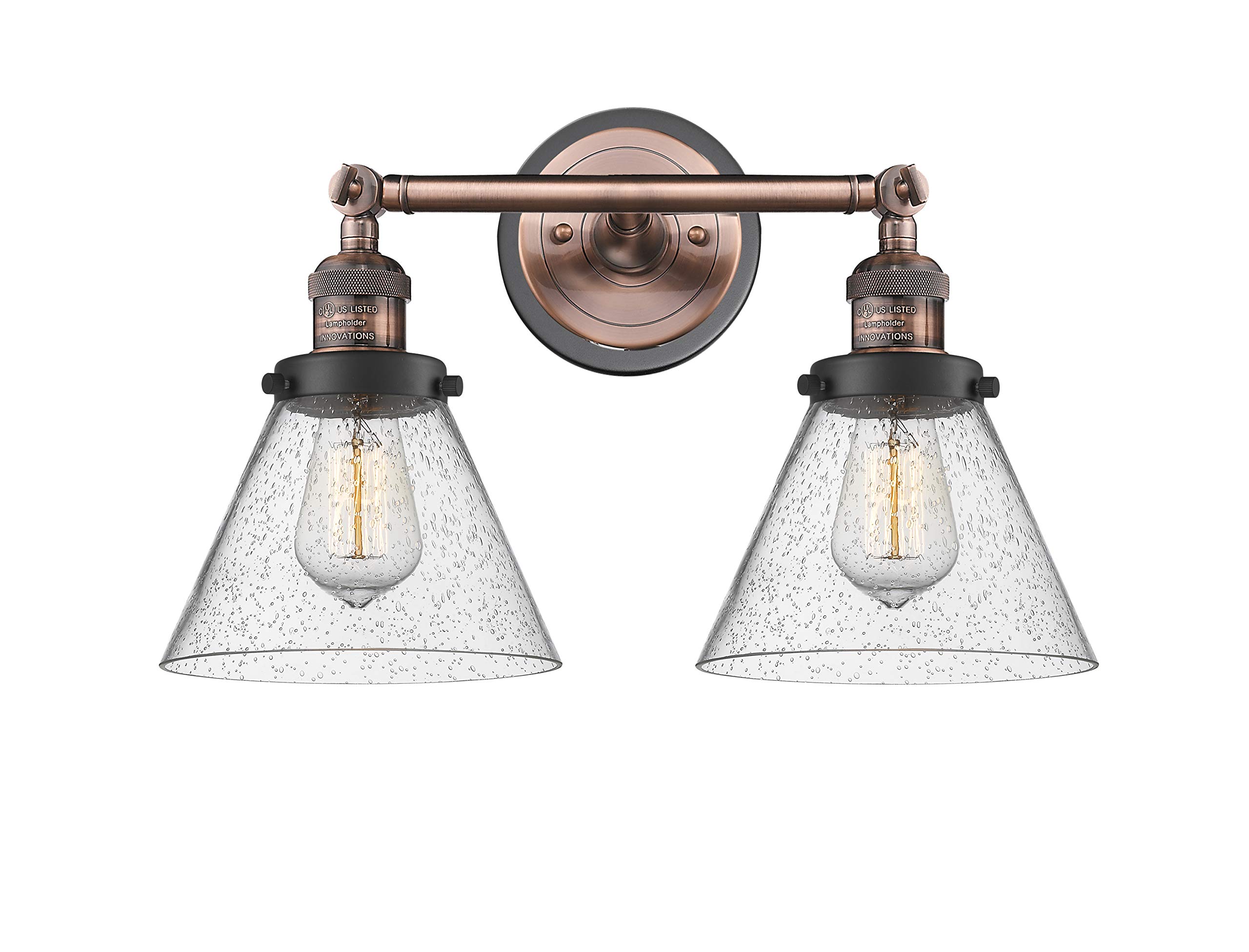 Franklin Restoration Collection 2-Light Bathroom Vanity Set - Innovations 208BP-ACBK-G44 Modern Bathroom Lighting Fixture for Home Decor & Renovation