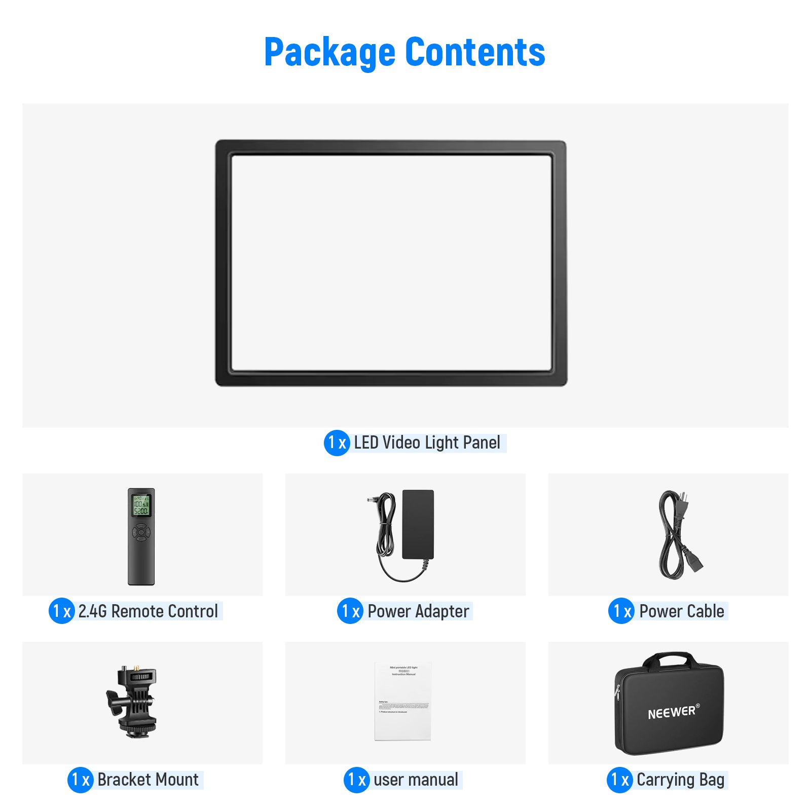 NEEWER NL288A Bi-Color LED Panel Light Kit - 3200K-5600K Adjustable, 288 LEDs, Dimmable, for Photography, Videography, YouTube, Studio, Live Streaming & Video Conferencing