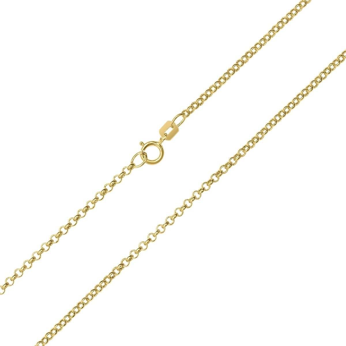 2.06MM 030 Yellow Gold Rolo Chain - .925 Sterling Silver Necklace in 16