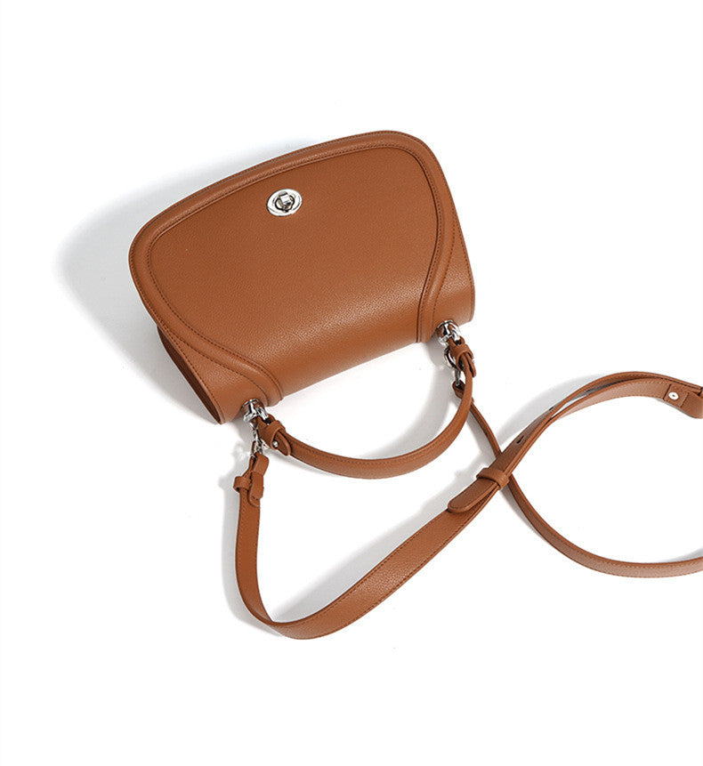 Stylish Curved Flap Saddle Bag for Women - Vintage Leather Crossbody Purse with Adjustable Strap | Perfect for Everyday Use, Travel & Casual Outings