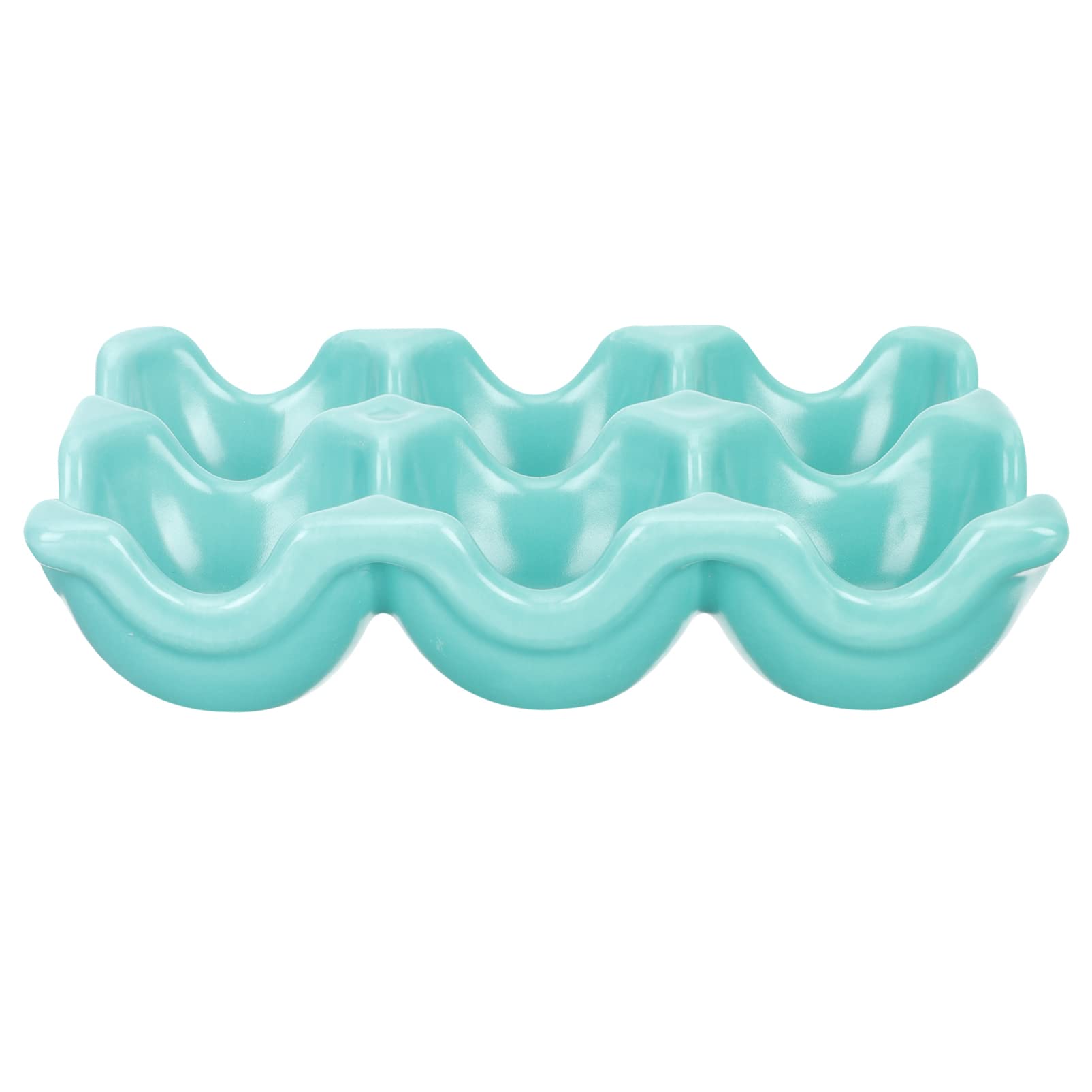 SOLUSTRE 6-Cup Ceramic Egg Holder - Porcelain Egg Tray & Storage Container for Kitchen Countertop or Refrigerator - Eco-Friendly Green Organizer for Fresh Eggs - Perfect for Breakfast Prep, Baking, and Farmhouse Decor