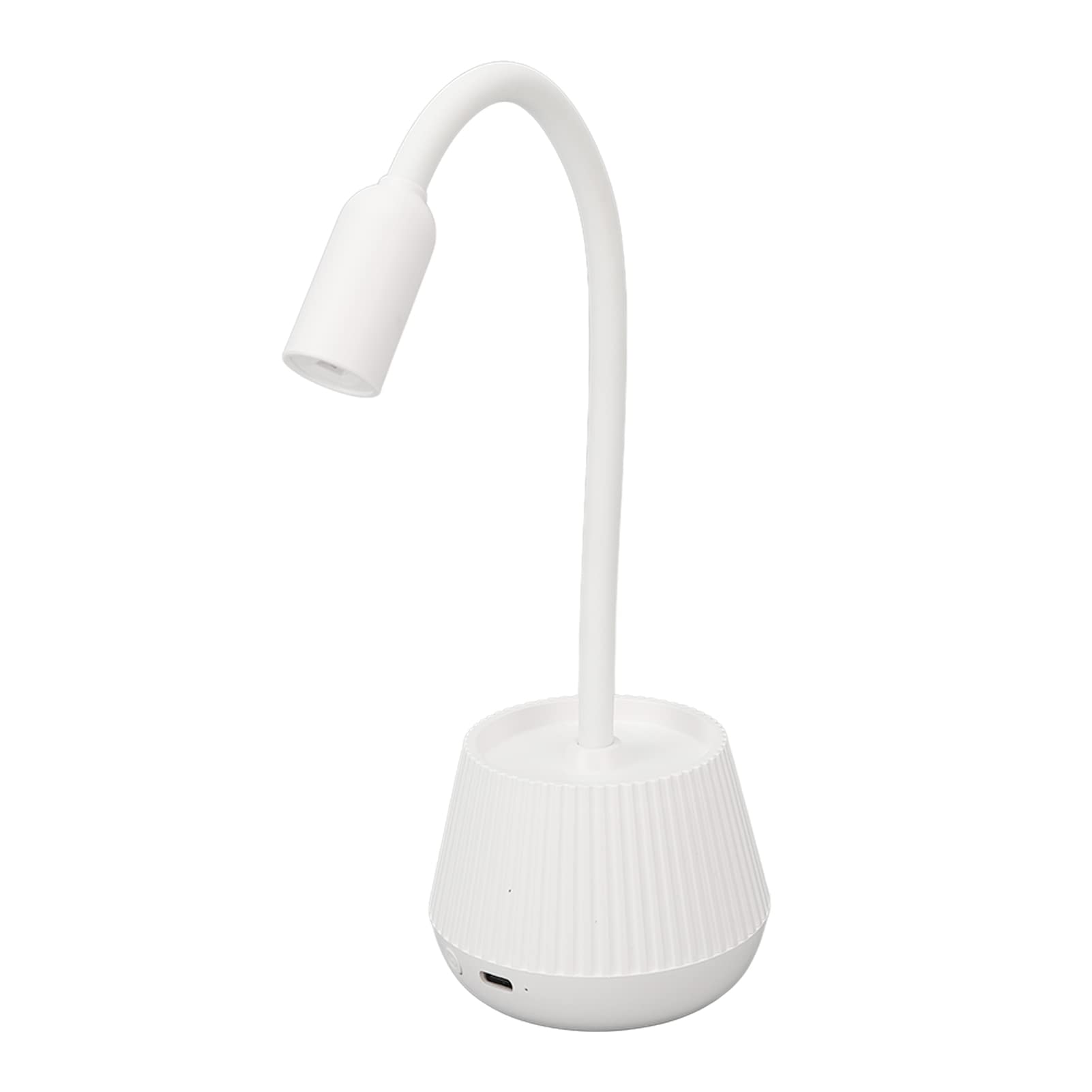 Professional Gooseneck UV Nail Lamp with 2 Speed Settings & Timer - ABS Light Chips, Tabletop Manicure Light with Charging Cable for Home & Salon Use (White) - Perfect for Gel Polish Curing, Nail Art, and Professional Manicures