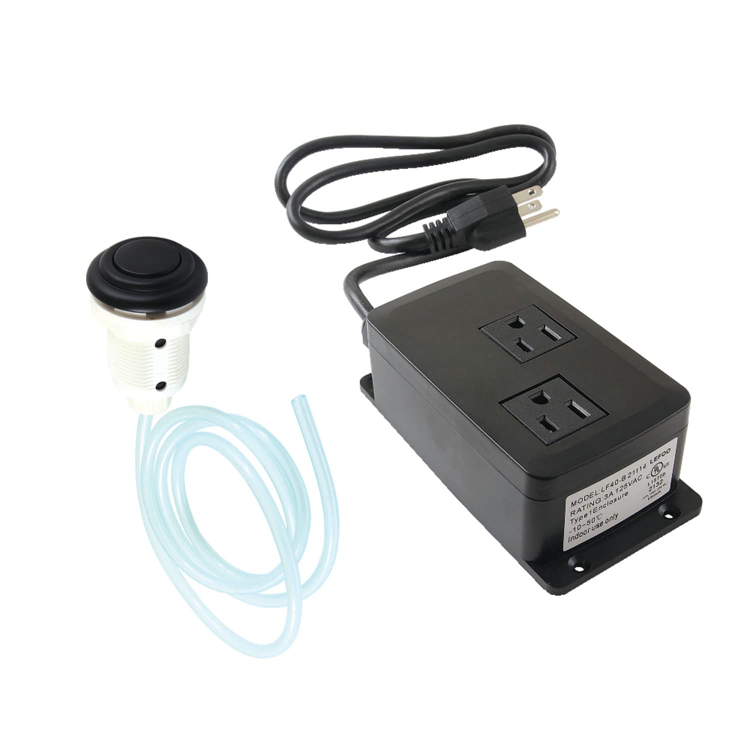 Kingston Brass KATDK310 Gourmetier Dual Outlet Garbage Disposal Air Switch Kit in Matte Black - Perfect for Kitchen Sink Waste Disposal Systems & Modern Home Upgrades