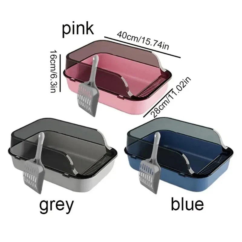 Semi-Enclosed Cat Litter Box with Odor Control - Private Cat Bathroom for Indoor Cats - Perfect for Small Spaces & Apartments