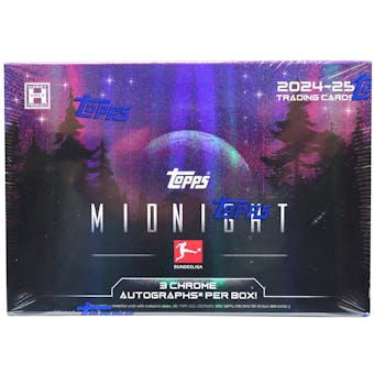 2024-2025 Topps Midnight Bundesliga Soccer Hobby Box - 24 Packs with Autographs & Memorabilia Cards - Perfect for Collectors, Fantasy Leagues & Soccer Fans