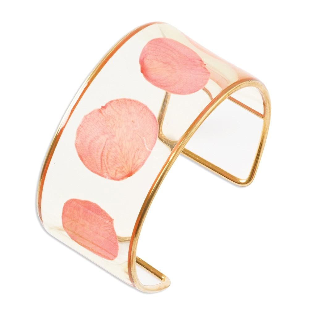 Elegant Gold-Plated Pink Rose Petal Bracelet for Women - Romantic Jewelry Gift for Valentine's Day, Anniversary & Special Occasions