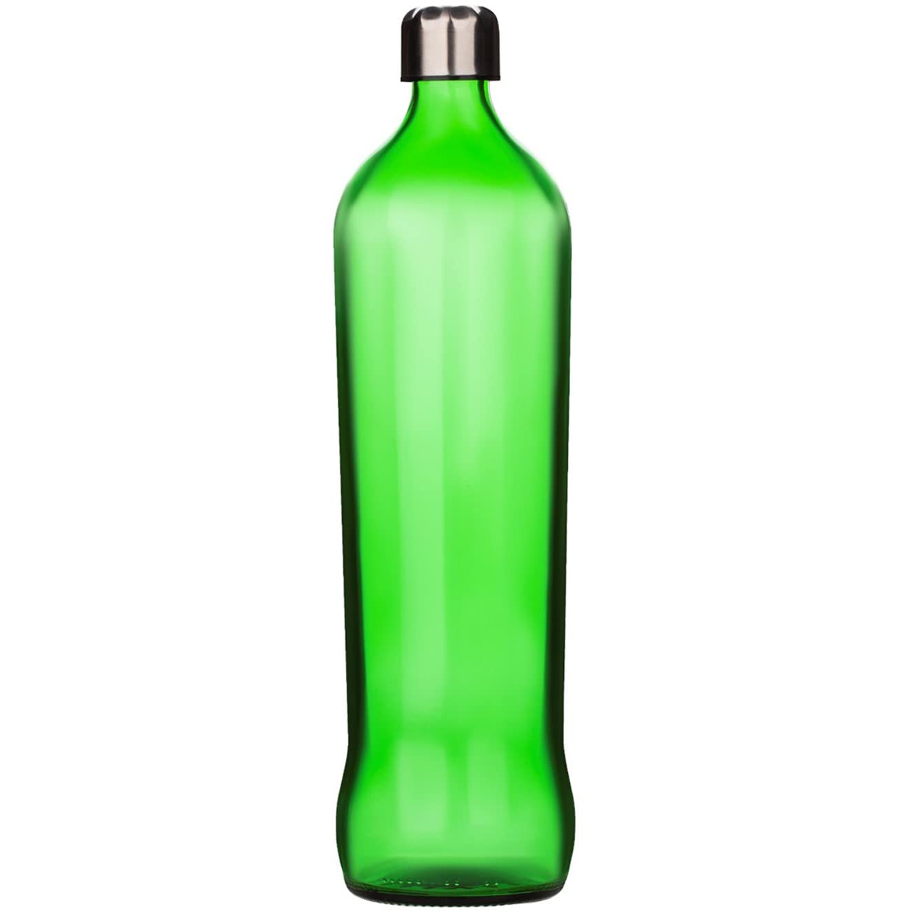 750ml Green Glass Water Bottle with Leak-Proof Stainless Steel Lid - Reusable Travel Drink Bottle for Water, Smoothies, Juice | Eco-Friendly, BPA-Free | Perfect for Gym, Hiking, Office & Daily Hydration