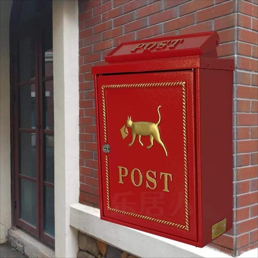 Wall Mounted Mailbox for Residential Villa - Outdoor Newspaper Box with Lock, Green & Red Options - Perfect for Home, Garden, and Front Porch Mail Delivery