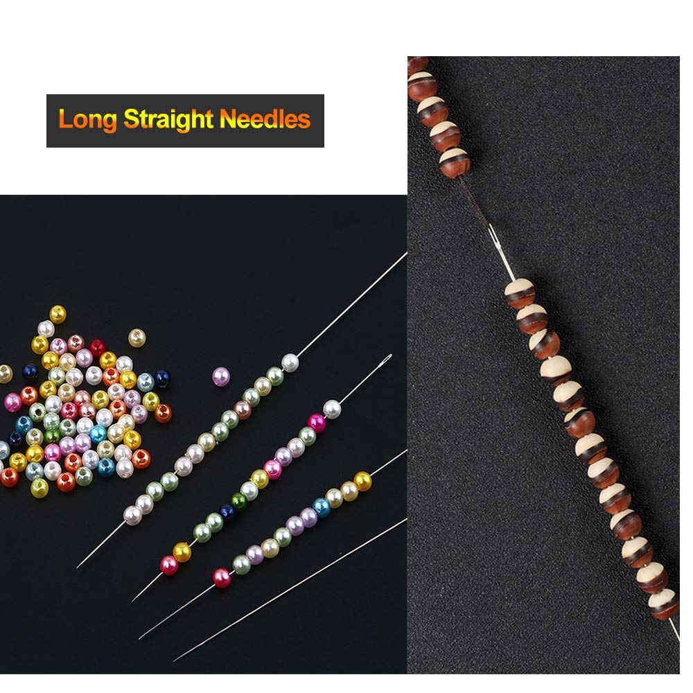 30-Piece Beading Needles Set - 5 Sizes (10 Big Eye & 20 Long Straight Needles) with Storage Bottle for Jewelry Making - Perfect for Bracelets, Necklaces & DIY Crafts