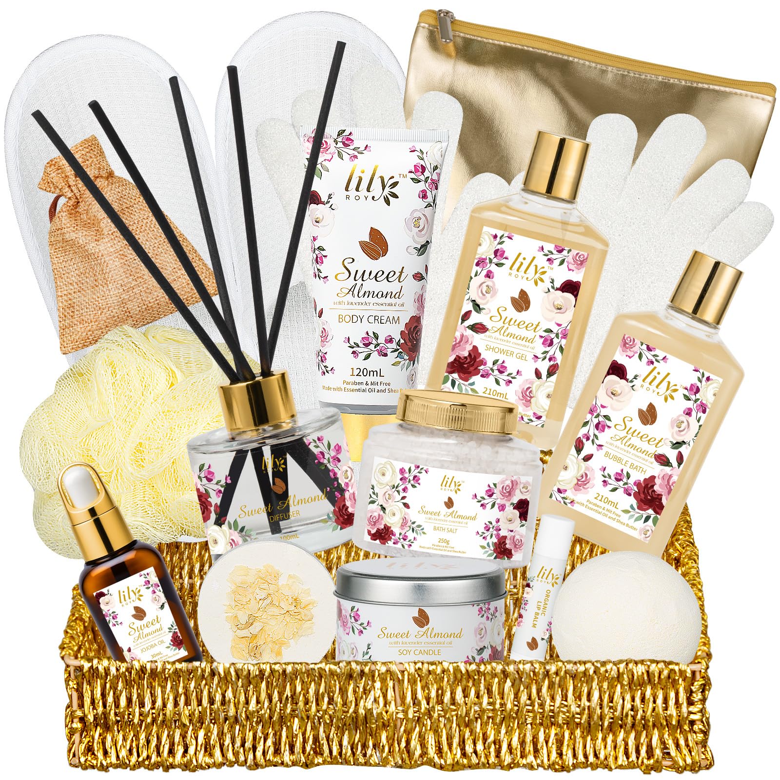 17 Pcs Valentine's Day Spa Gift Set for Women - Bath & Body Gift Basket with Luxurious Bath Salts, Body Lotion & More - Perfect Birthday, Mother's Day & Christmas Present for Mom, Wife & Her | Relaxing Self-Care & Pampering Gift Idea