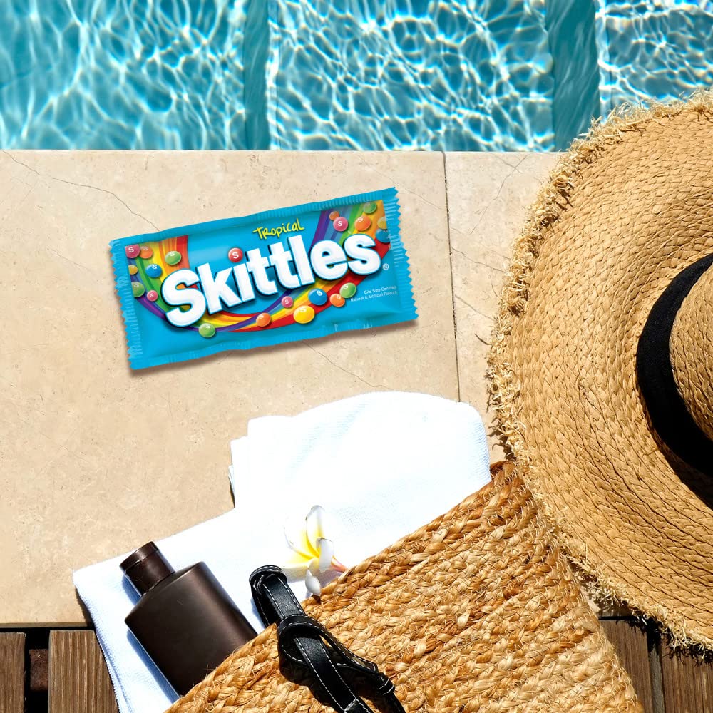 SKITTLES Tropical Flavor Candy - 2.17-Ounce Individually Wrapped Packs (36 Count Bulk Box) | Party Favors, Office Snacks & Halloween Treats