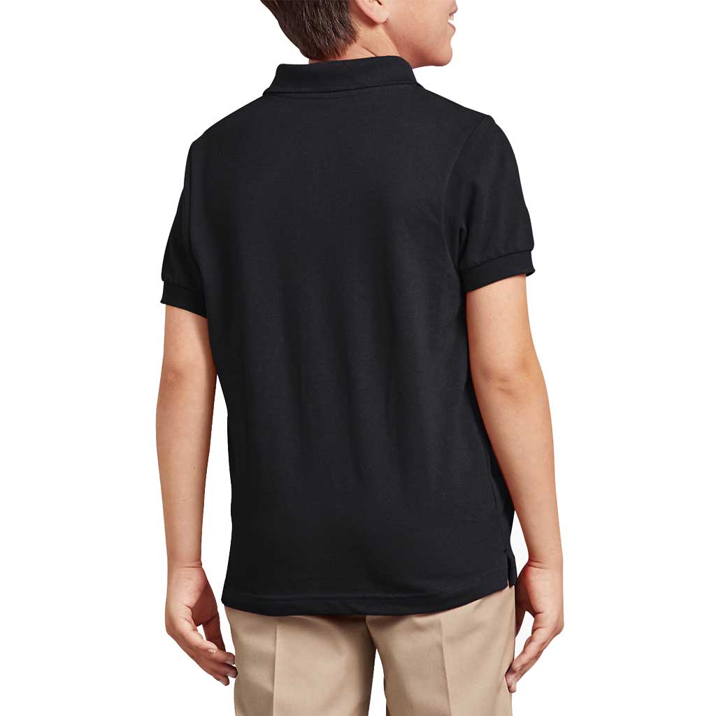 Dickies Youth Pique Polo Shirt for Boys - Classic Black Cotton Short Sleeve Shirt - School Uniform, Casual Wear & Sports Activities