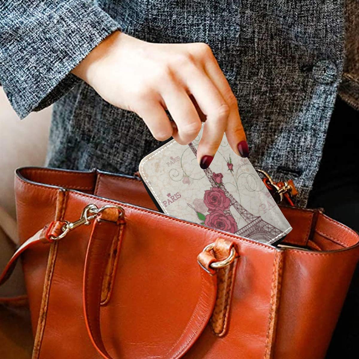MOYYO RFID Blocking Leather Credit Card Holder with Zipper - Stylish Printed Wallet for Women & Girls | Perfect for Travel, Shopping & Everyday Use