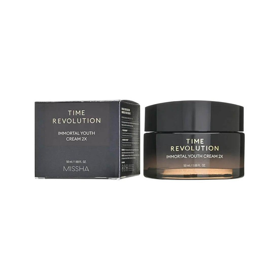 MISSHA Time Revolution Immortal Youth Cream 2X - Anti-Aging Moisturizing & Brightening Face Cream for Women | Hydrates, Reduces Wrinkles & Evens Skin Tone | Perfect for Night Routine & Dry Skin Care