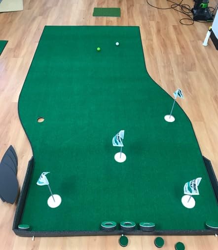 Premium Golf The Natural V2 6' x 10' Practice Putting Green Mat with 5 Cups - Perfect for Indoor/Outdoor Training, Backyard & Office Golf Practice