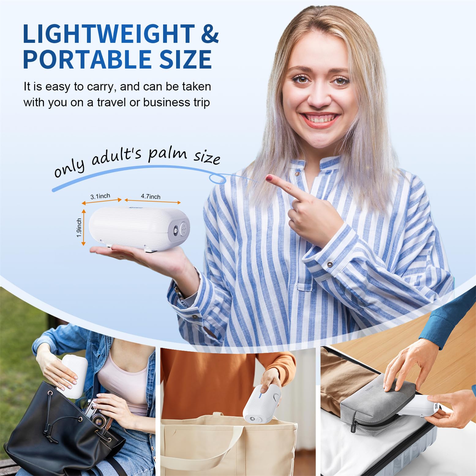 Portable Nebulizer Machine for Adults & Kids - Quiet Breathing Treatment with Mouthpiece & 2 Masks - Complete Nebulizer System with Tubing Kit - Ideal for Home Use, Travel & Asthma Relief