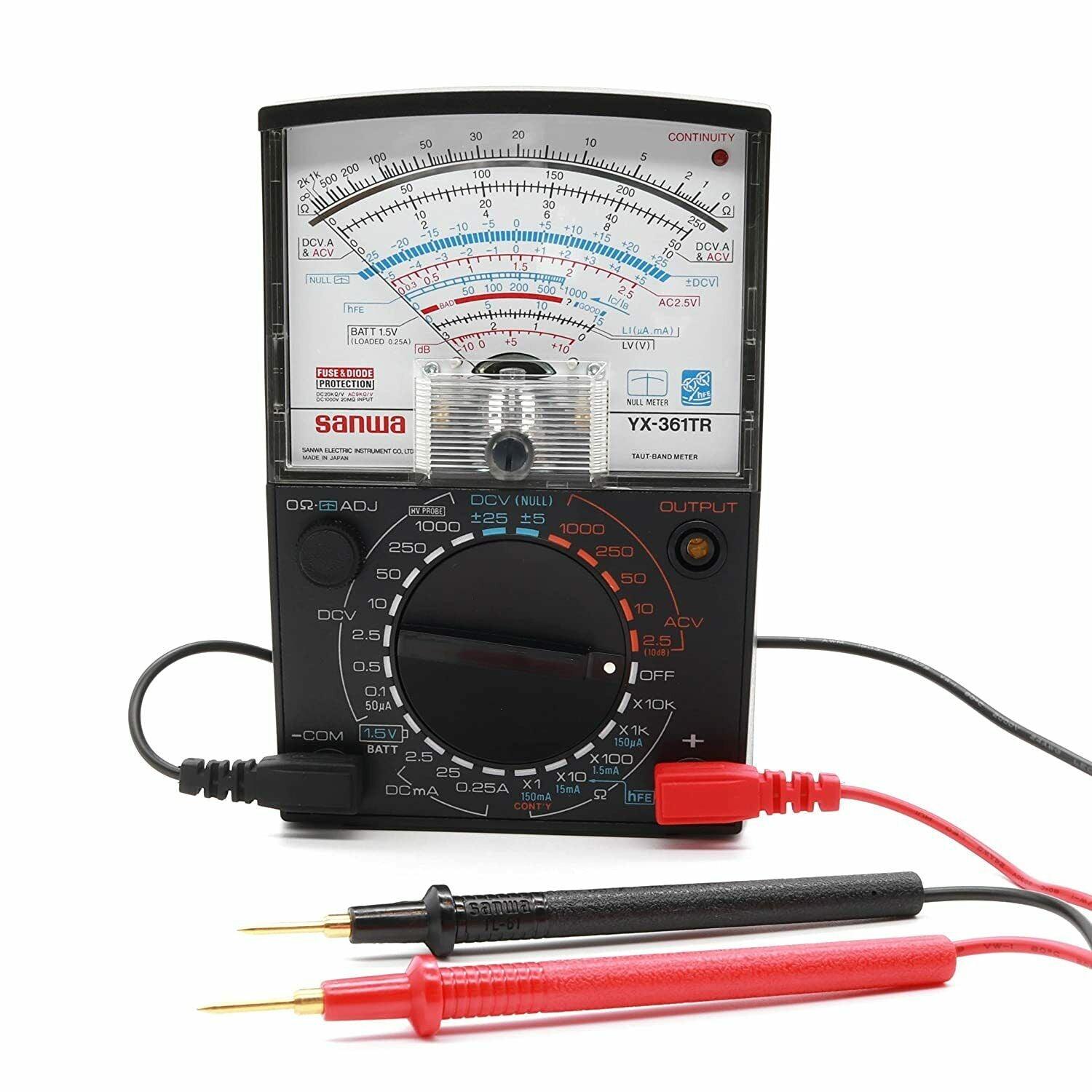YX361TR Analog Multimeter - 24 Contact Switch with Multiple Measurement Functions for Home, Auto & Electronics Repair | Voltage, Current & Resistance Tester