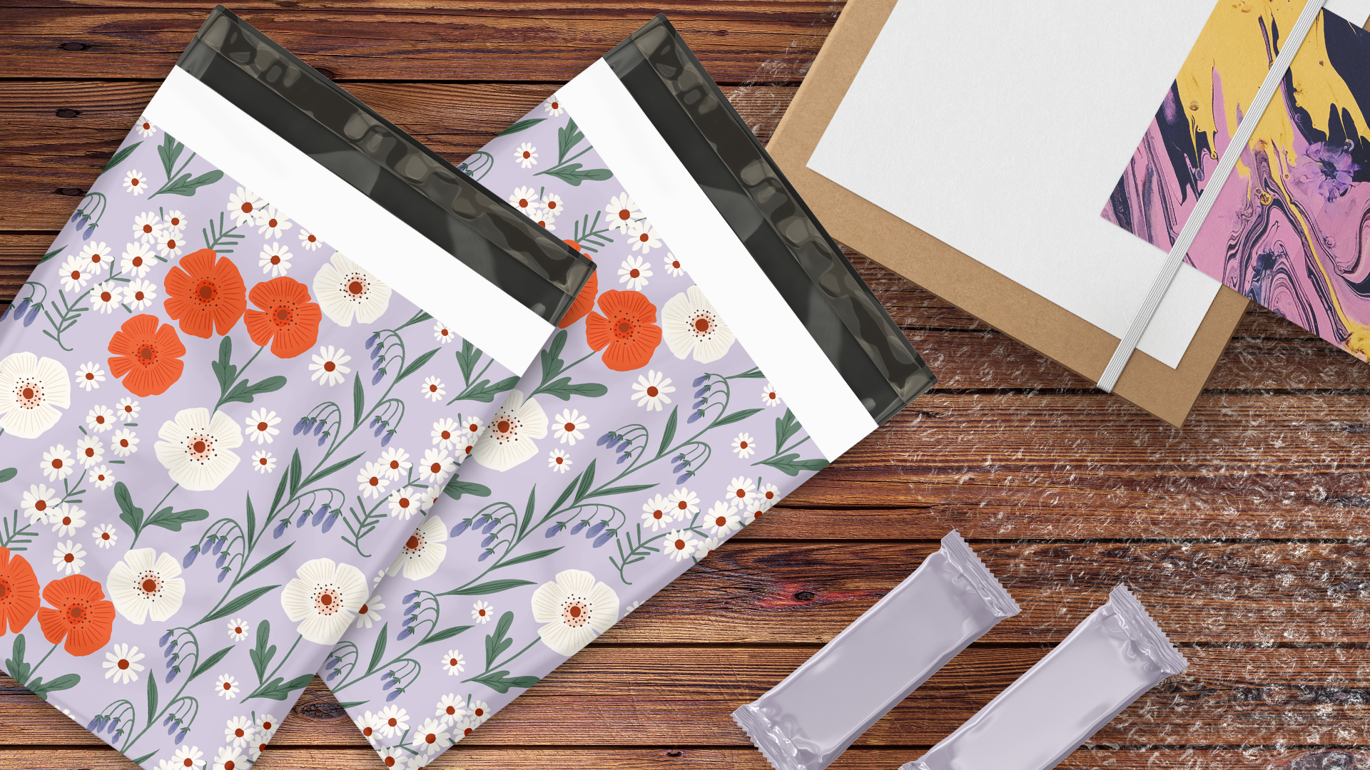 10x13 Floral Fields Designer Poly Mailers - Waterproof Shipping Envelopes, Premium Printed Mailing Bags for Ecommerce, Retail & Gift Packaging (Set of 50) - Perfect for Small Businesses, Subscription Boxes & Online Stores
