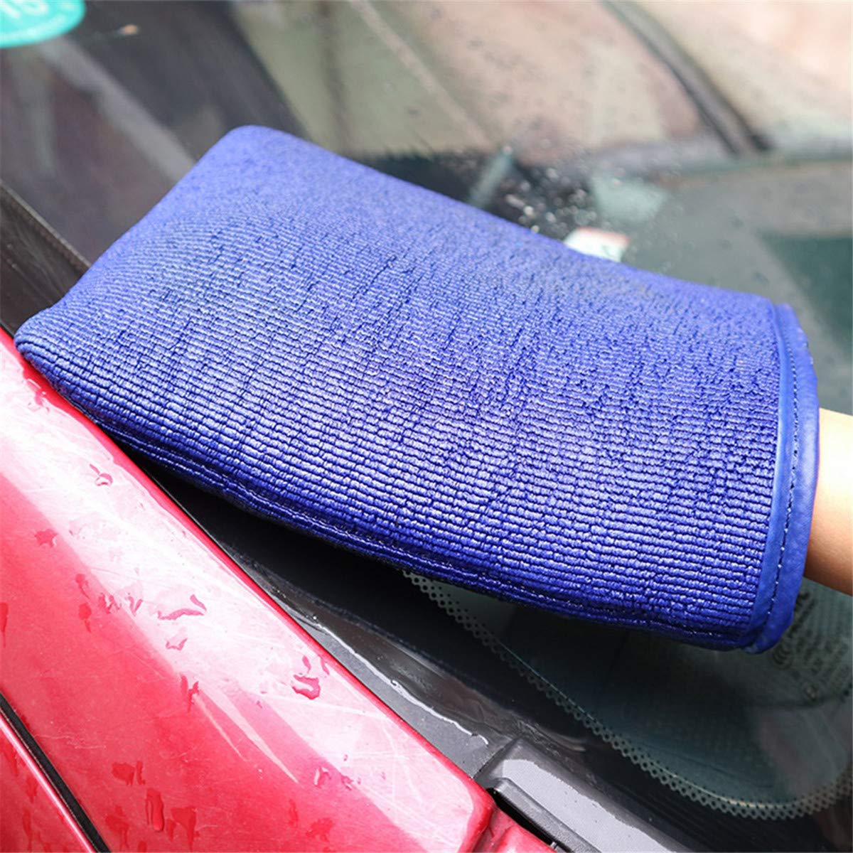 Winwinfly Car Detailing Clay Bar Kit - 1PC Magic Wash Clay Bar & Microfiber Cleaning Mitt for Auto Detailing, Paint Decontamination & Scratch Removal (Blue) - Perfect for Car Wash, Motorcycle & RV Cleaning