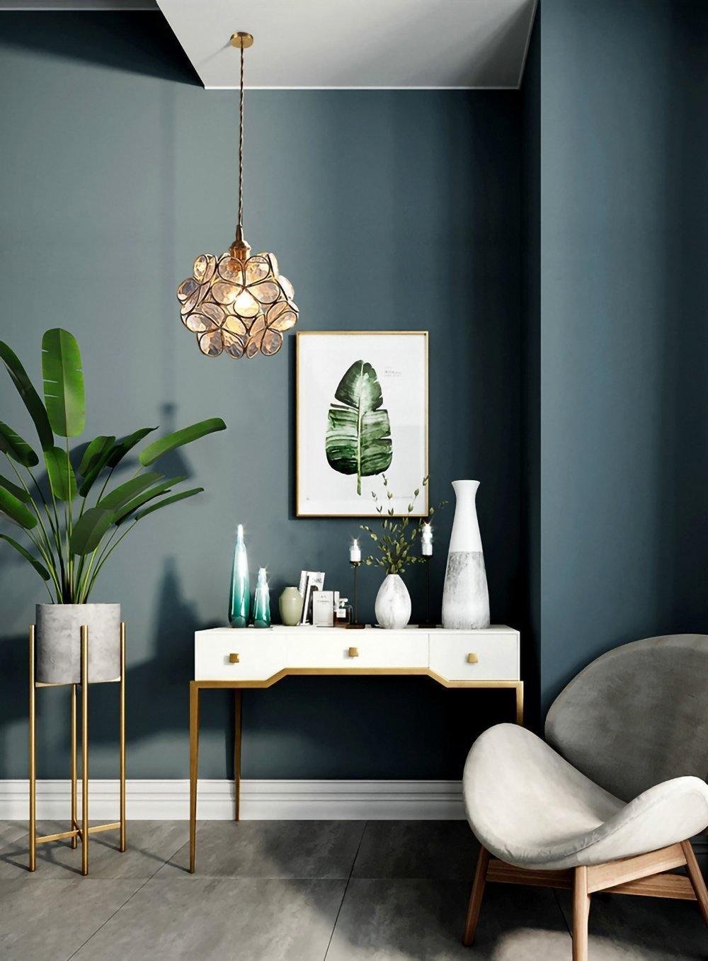 Modern Glass Petal Pendant Light - Elegant Floral Ceiling Lighting Fixture for Dining Room, Kitchen Island & Bedroom Decor