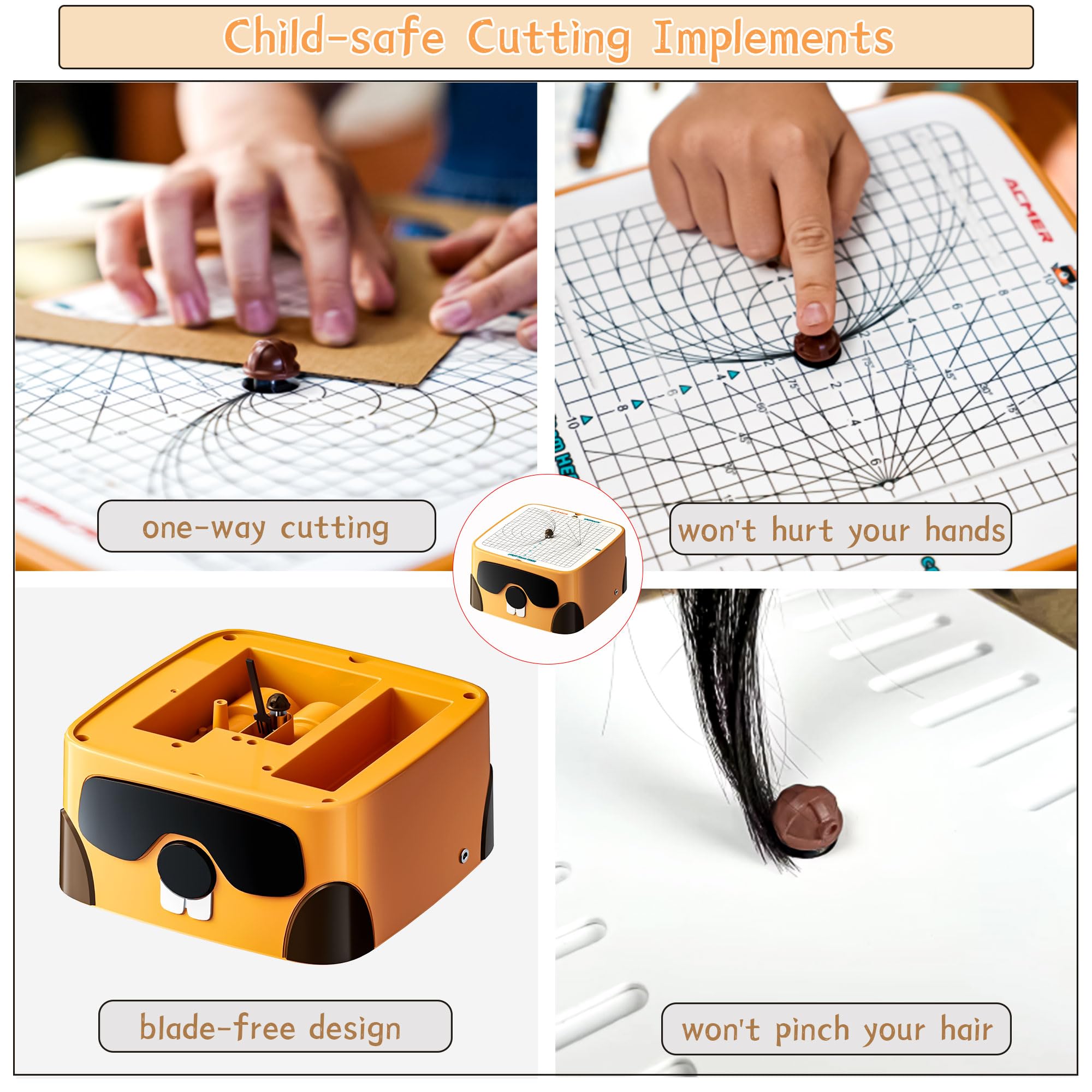 ACME & BEAVERBOT Safe Cardboard Cutter for Kids - DIY Paper Cutting Construction Tool Kit - Educational Craft Toys for Boys & Girls - Perfect for School Projects & Creative Play