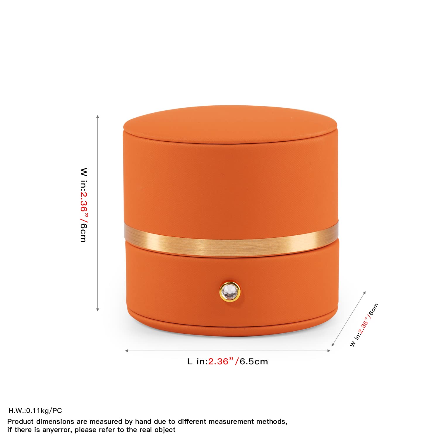 Oirlv Genuine Leather Ring Box for Engagement & Wedding Proposals - Jewelry Gift Box for Rings, Earrings, Necklaces - Premium Orange Jewelry Case - Perfect for Romantic Proposals, Anniversary Gifts & Wedding Accessories