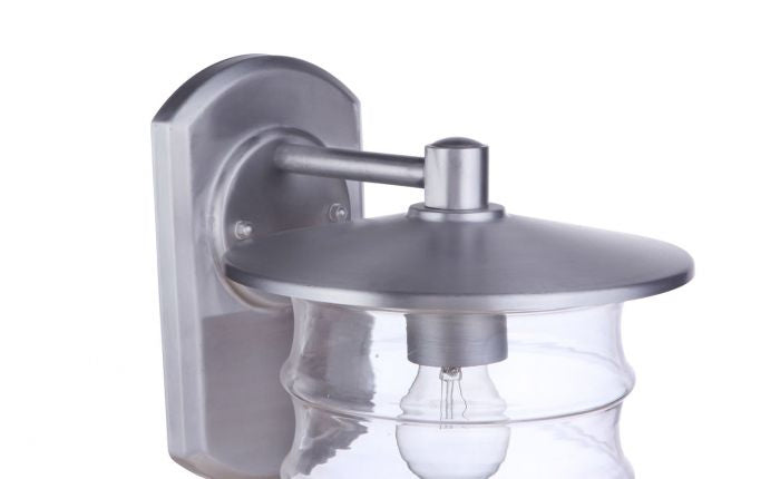 Canon One Light Outdoor Wall Mount in Satin Aluminum - Durable Exterior Light Fixture for Porch, Patio & Garden Lighting | Weather-Resistant Aluminum Sconce