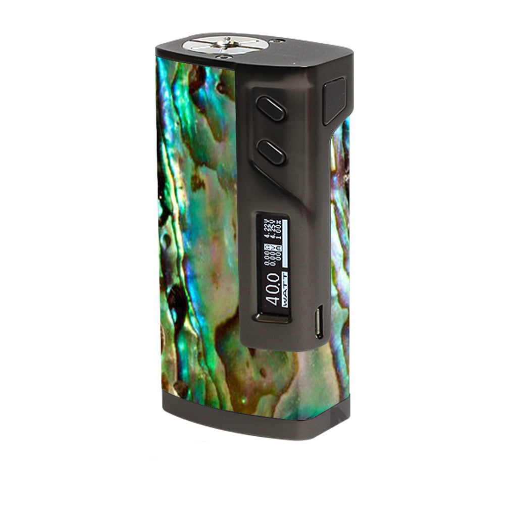 Authentic Abalone Sea Shell Design Sigelei 213W Mod - Stunning Gold & Blue Patterns - Perfect for Vape Enthusiasts & Collectors