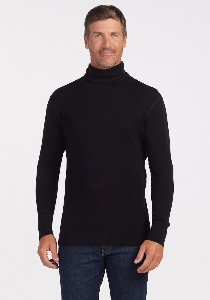 Prescott Black Turtleneck Sweater for Men & Women | Warm Winter Knit Pullover | Casual & Office Wear