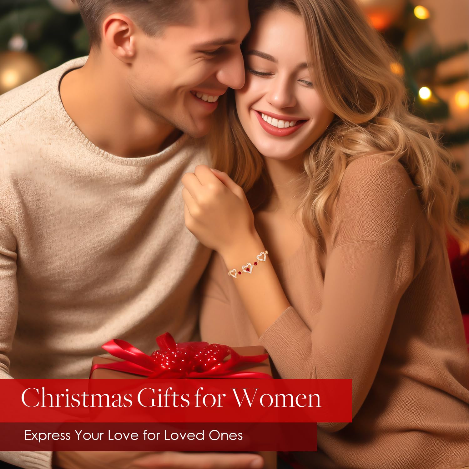 Forever Love Heart Charm Link Bracelet for Women - 925 Sterling Silver Birthstone Bracelet | Mother's Day, Anniversary, Christmas & Birthday Gift for Wife, Girlfriend | Perfect for Date Nights, Special Occasions & Everyday Wear