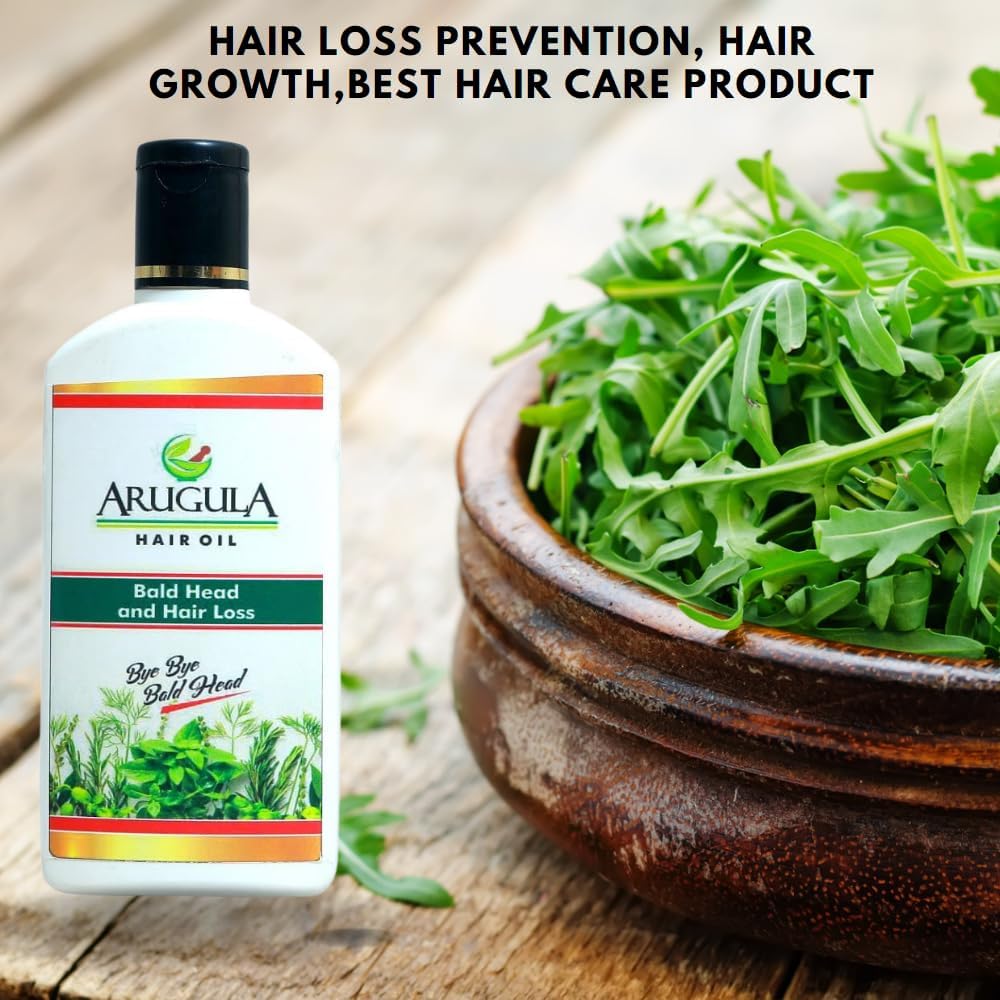 100% Natural Arugula Hair Growth Oil for Grey to Black Hair Transformation | Strengthens Hair Roots & Promotes Growth | 100ml | Perfect for Daily Hair Care & Scalp Massage